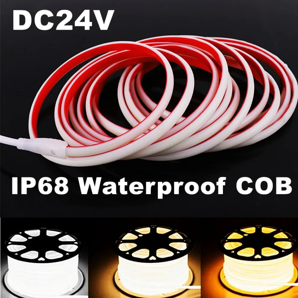 COB LED Strip Light 320LEDs/m CRI90 IP68 Waterproof DC24V LED Strip Light HIP