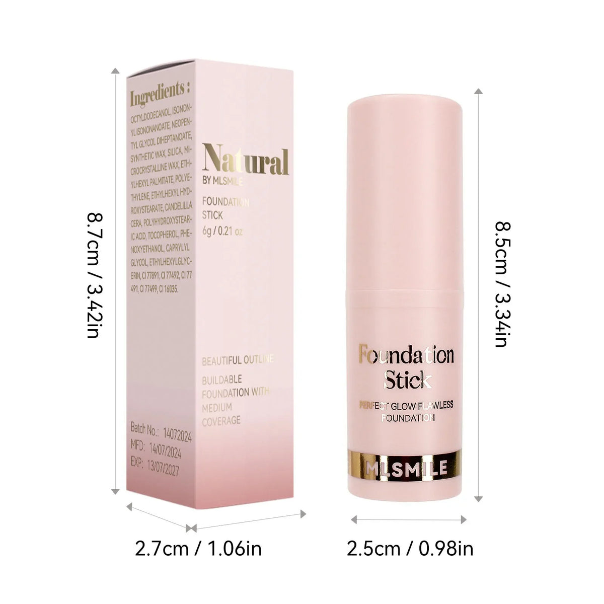 Matte Foundation Stick Oil Control Primer BB Cream Medium Coverage Light Bronzer Sculpt Face Outline Contour Brighten Concealer HIP