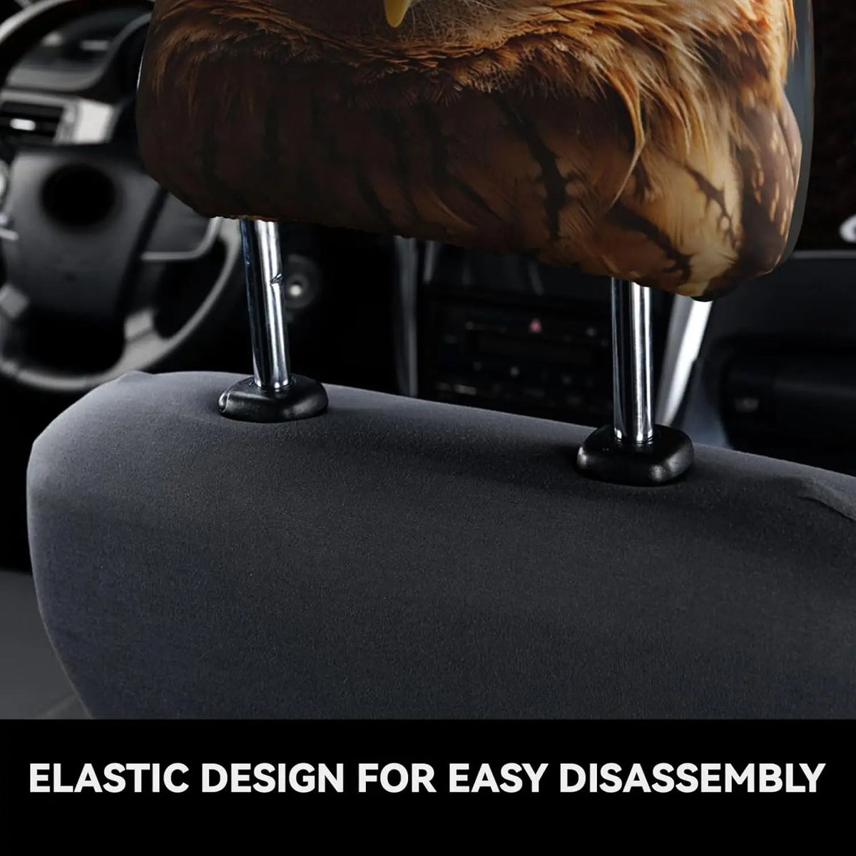 2-Pack Funny Owl Car Headrest Covers – Stretch & Breathable Car Headrest Cover HIP