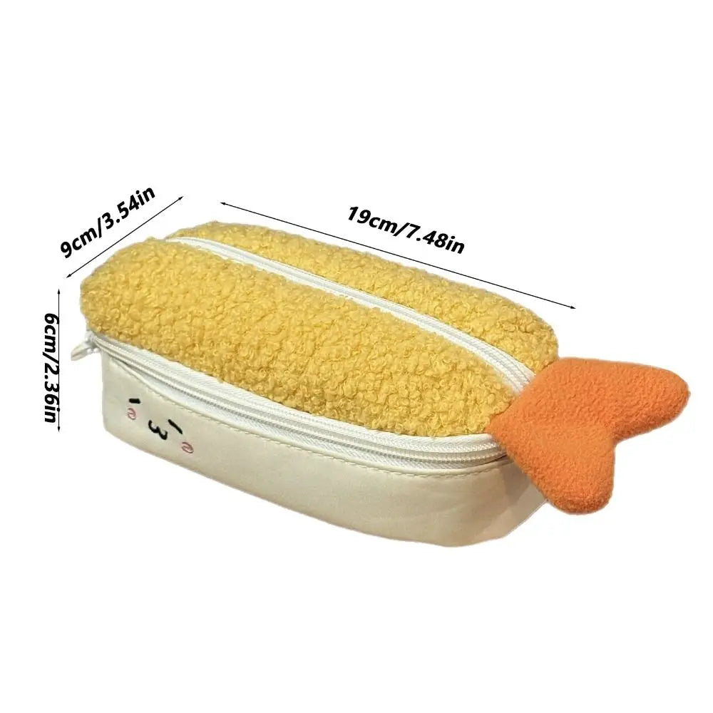 Fried Shrimp Pencil Case – Double Layer Large Capacity Pen Bag Novelty Pencil Case HIP