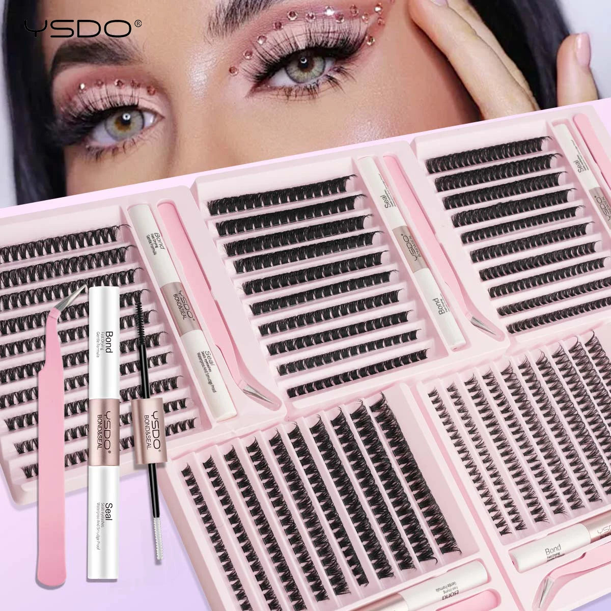 200 Bundles DIY Clusters False Eyelashes Set Mix Eyelash Extension Set Natural Thick 8D/120D 10 Rows Individual Lashes Makeup HIP