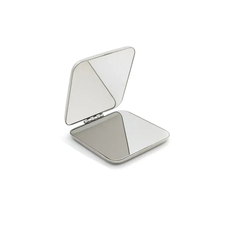 Portable Stainless Steel Folding Pocket Makeup Mirror Pocket Makeup Mirror HIP C538-square