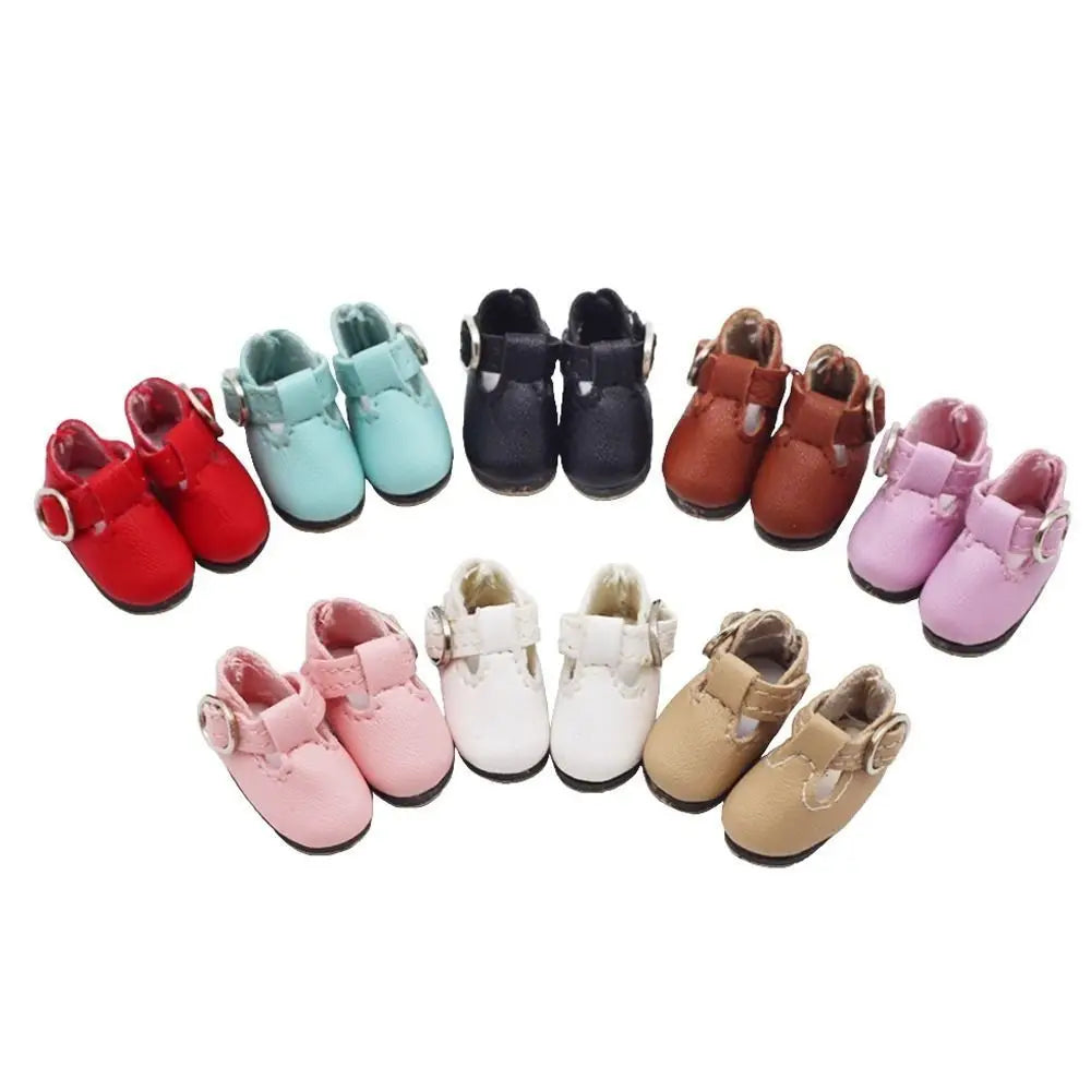 BJD Doll PU Leather Mini Princess Shoes 2.8cm – Multicolor Doll Accessories HIP
