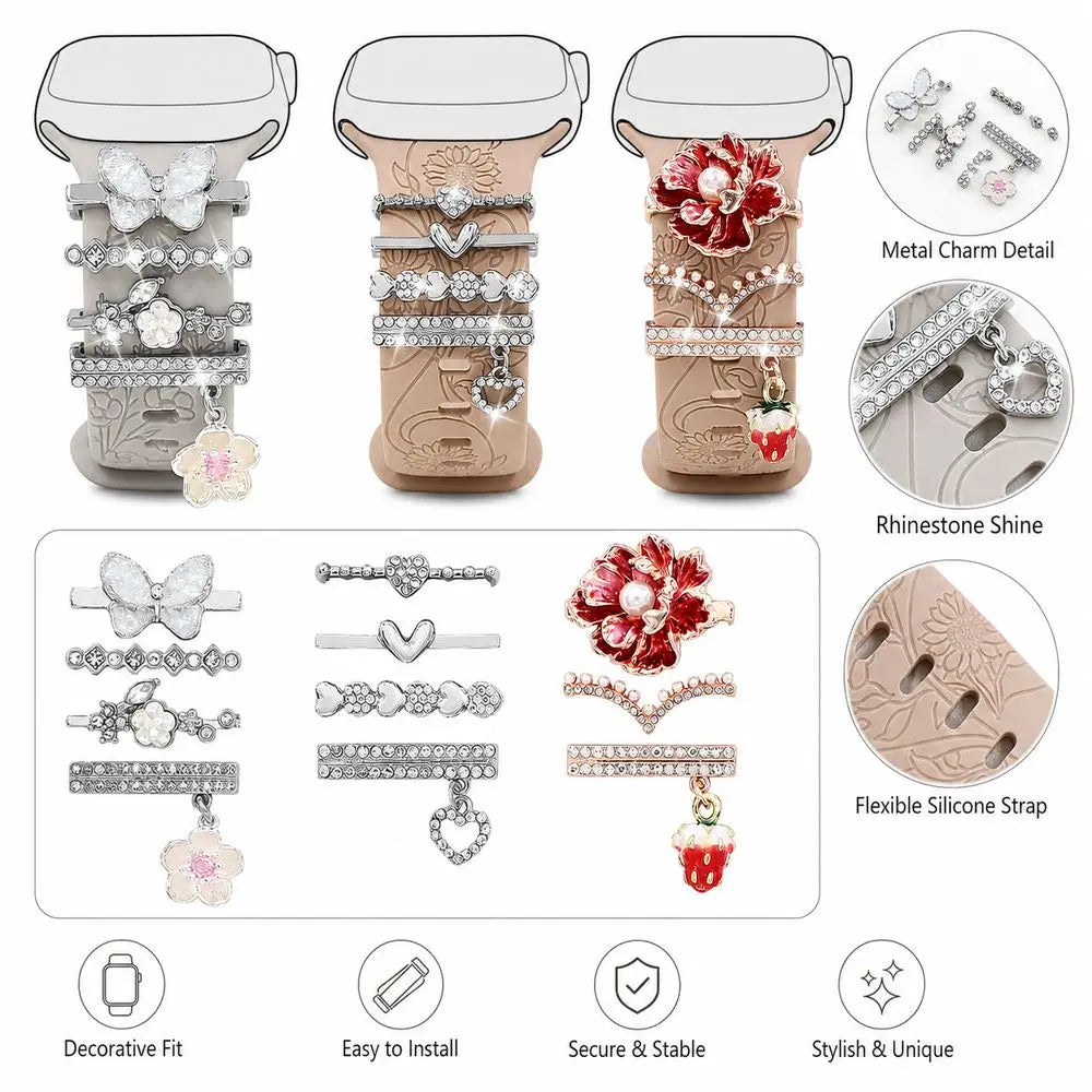 Diamond Metal Watch Strap Decorative Ring for Apple Watch Watch Strap Charm HIP