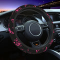 Pink Music Notes Steering Wheel Cover – Universal Soft Grip Steering Wheel Cover HIP 1