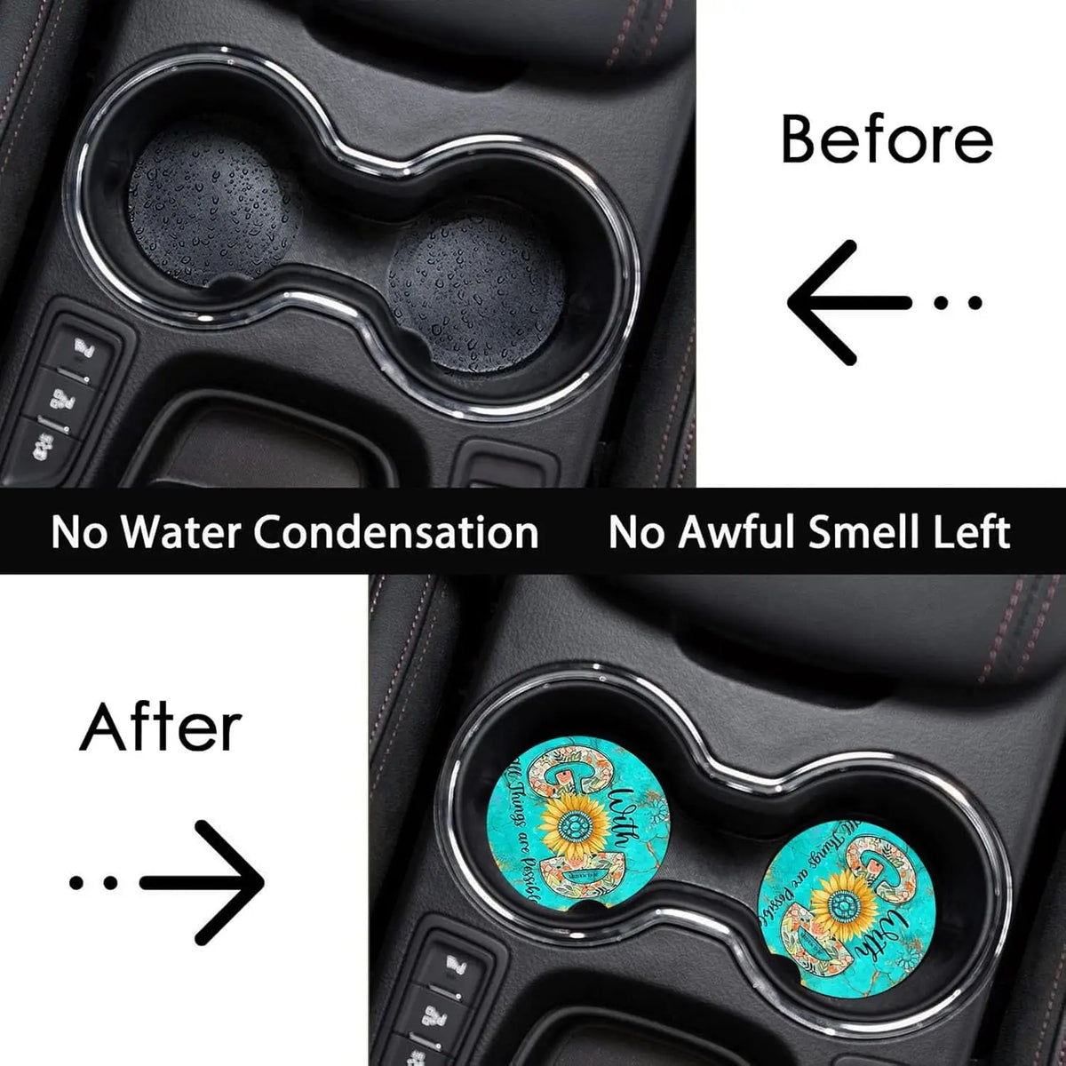 2-Pack Christian Car Cup Holder Coasters – Anti-Slip Rubber Car Cup Holder Coaster HIP