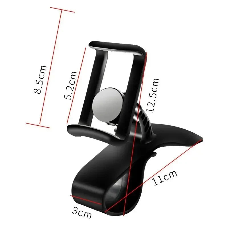 Universal Dashboard Car Phone Holder Clip Mount | All Phones Car Phone Mount HIP Black