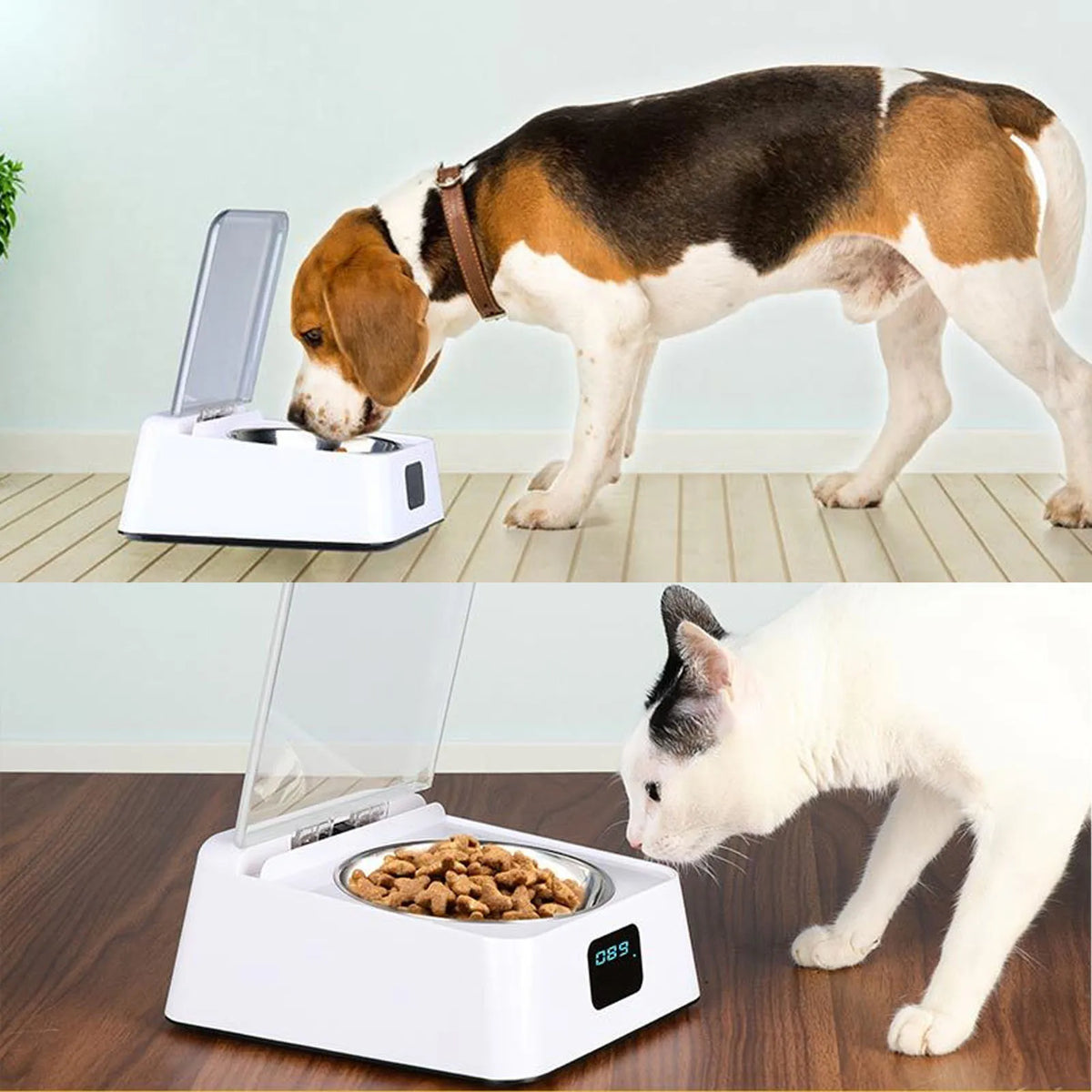 Pet Smart Feeder Induction Lid Opening Rechargeable Dog Cat Feeding Bowl for Small Medium Pet 350ml HIP