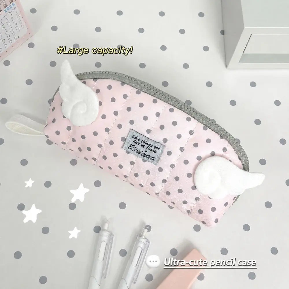 Polka Dot Shell Pencil Case – Large Capacity Multi-Layer Pouch Pencil Case Pouch HIP
