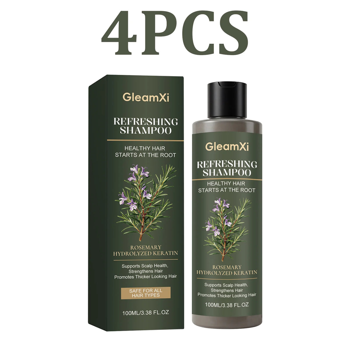 Rosemary Keratin Shampoo – Oil Control & Volumizing | 100ml Keratin Shampoo HIP 4PCS
