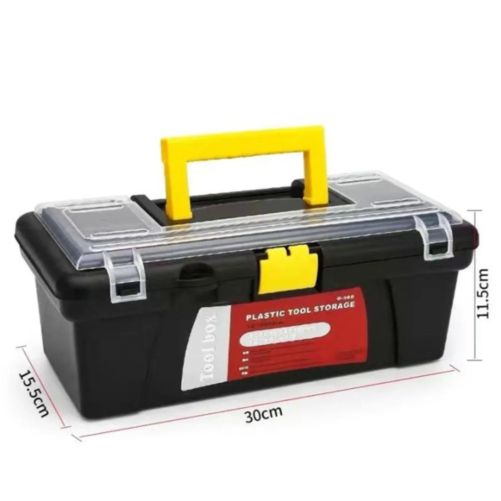 Plastic Tool Organizer Case with Locking Latches | 30×15cm Tool Storage Case HIP black