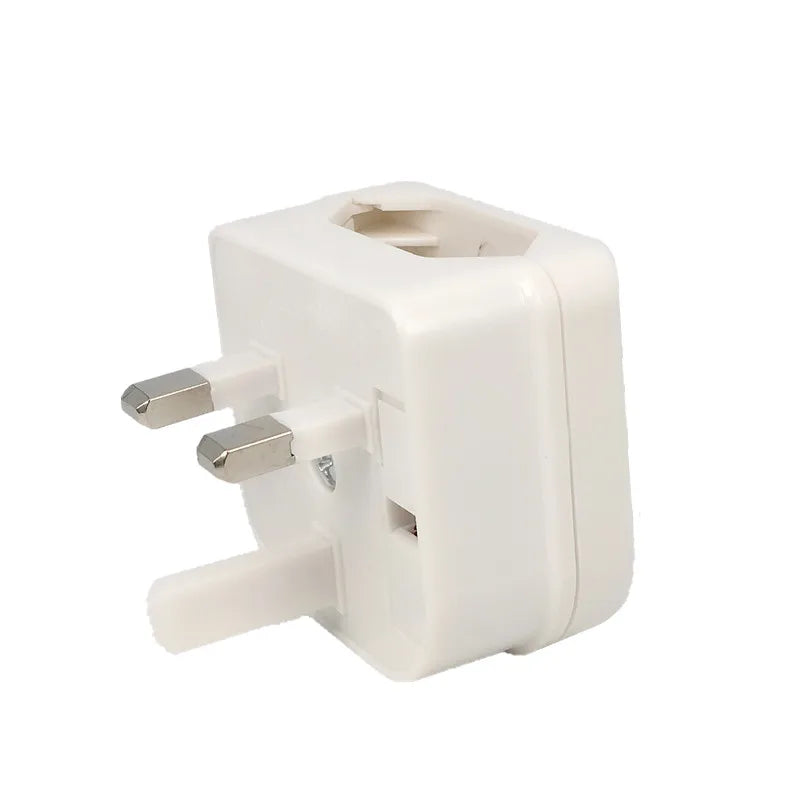 EU to UK 3-Pin Travel Plug Adapter – 250V 5A Converter Travel Plug Adapter HIP White