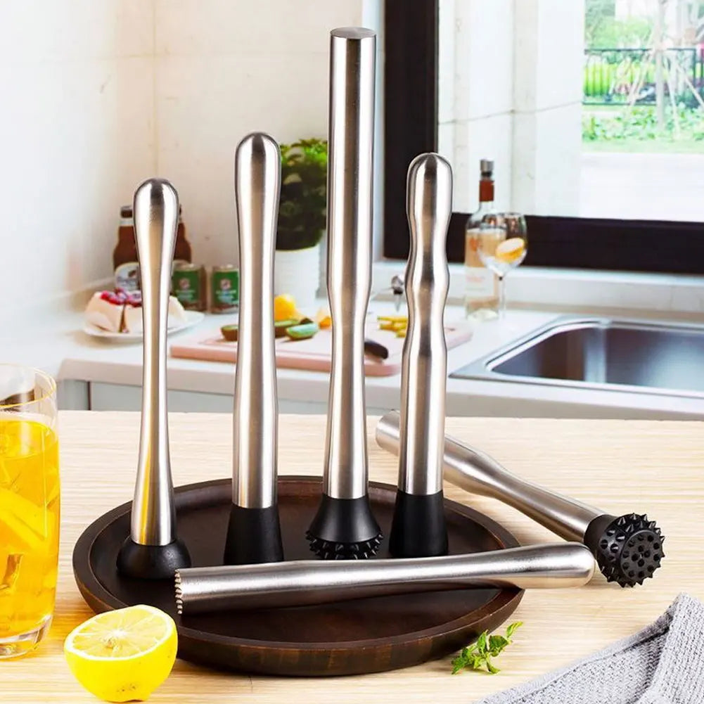 Cocktail Shaker Steel Wine Mixing Stick Muddler Cocktail Stirrer Shaker Ice Crusher Barware Tool Wine Accessories Home Bars HIP