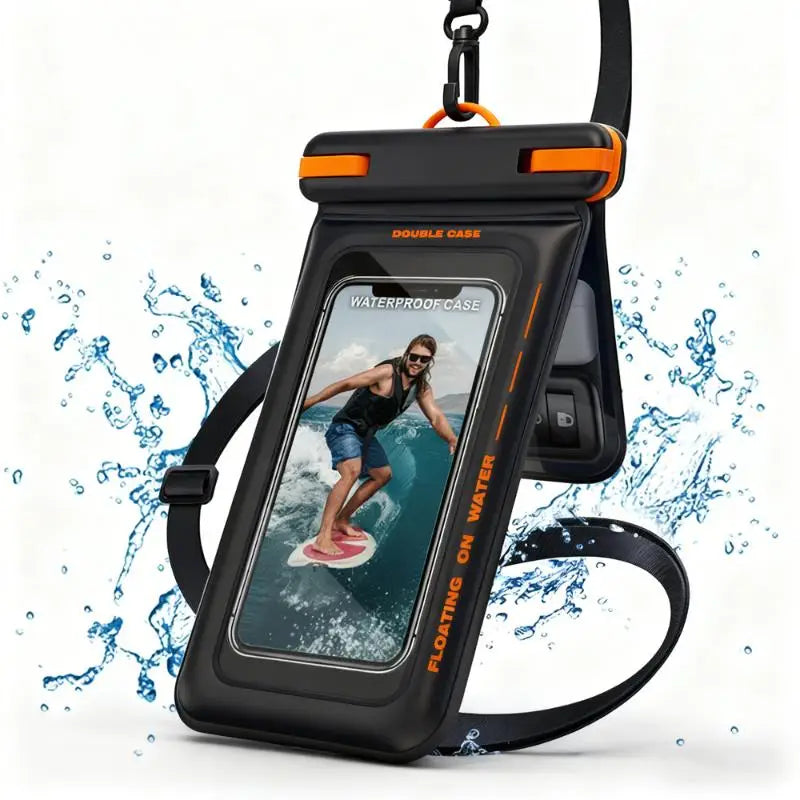 Floating IPX8 Waterproof Phone Pouch with Lanyard – Up to 7" Waterproof Phone Pouch HIP A