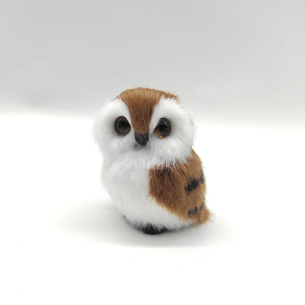Simulation Owl Ornaments Plush Toys Cute Doll Artificial Fur Toy Christmas Tree Decor Pendant Christmas Gift For Kids Home Decor HIP Dark Brown 1