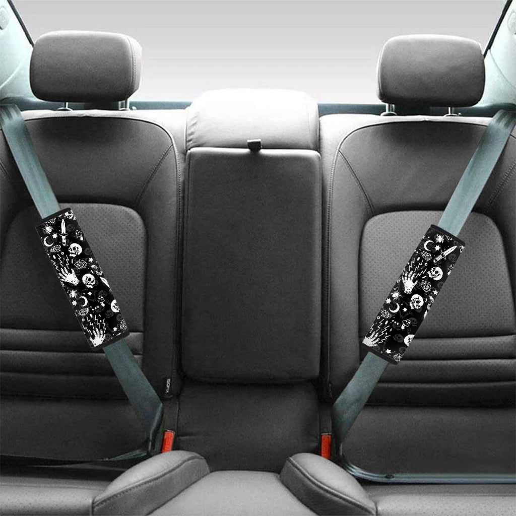 Gothic Skull Car Seat Belt Pads 4-Pack – Universal Cushion Seat Belt Cushion HIP