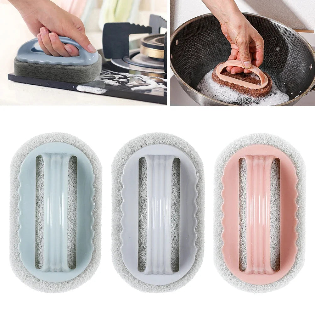 Handheld Multi-functional Bathtub Tile Cleaning Brush with Handle, Descaling Knife Pot Cleaner, Strong Stain Remover Brush HIP