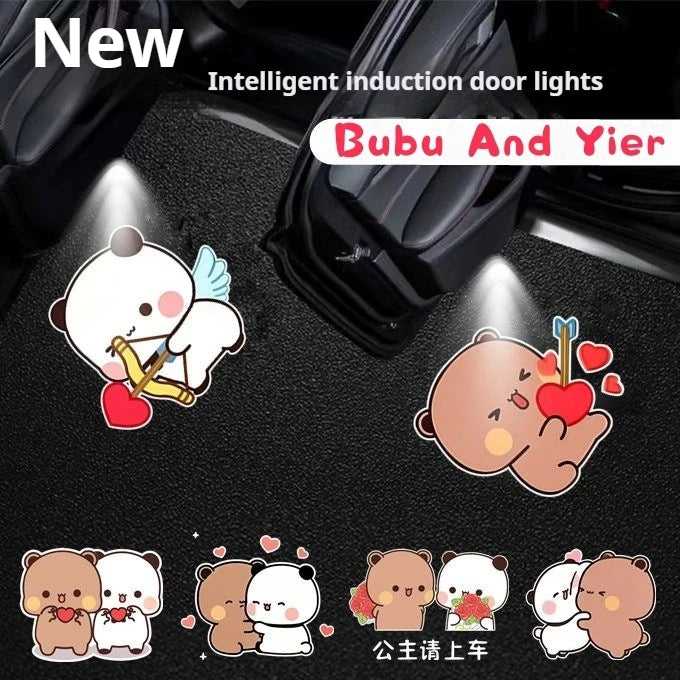 Panda Bubu & Dudu Cartoon Car Door Projection Welcome Light Car Projection Light HIP