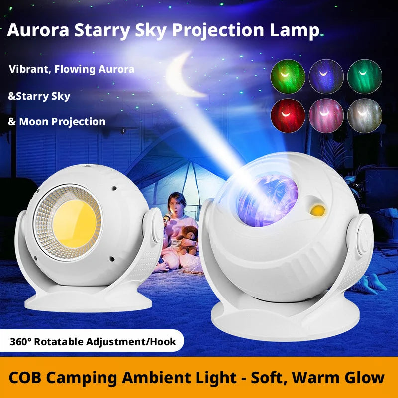 ESMARTER Camping Lamp & Starry Sky Projector | Rechargeable Camping Lantern Projector HIP