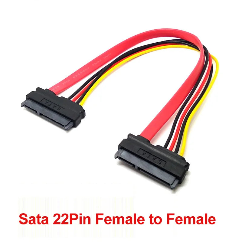OULLX 22-Pin SATA Male to Female Adapter Cable 30/50cm SATA Adapter Cable HIP Female to Female20cm