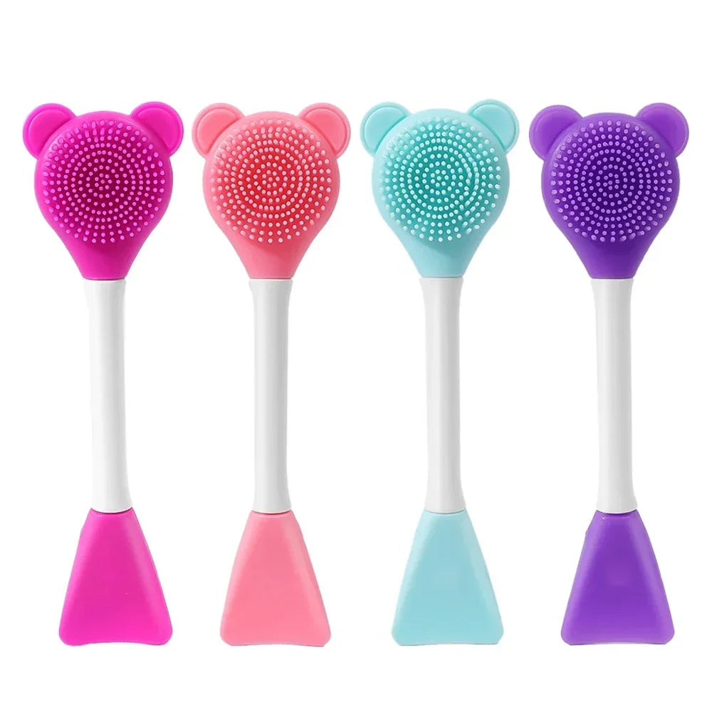2-in-1 Silicone Face Mask Brush – Double-Head Applicator Face Mask Brush HIP C717-mix -4pcs