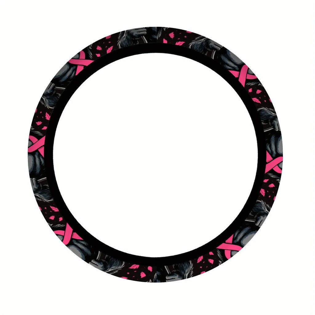 Pink Ribbon Steering Wheel Cover – Car Protector for Men & Women Steering Wheel Cover HIP