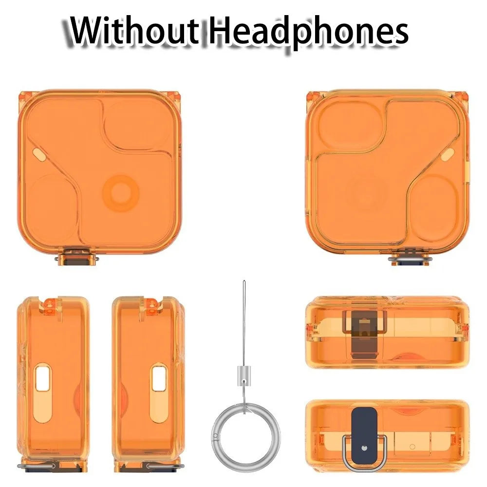 TPU Transparent Case for Nothing Ear 3 – Shockproof Cover Earphone Protective Case HIP Orange