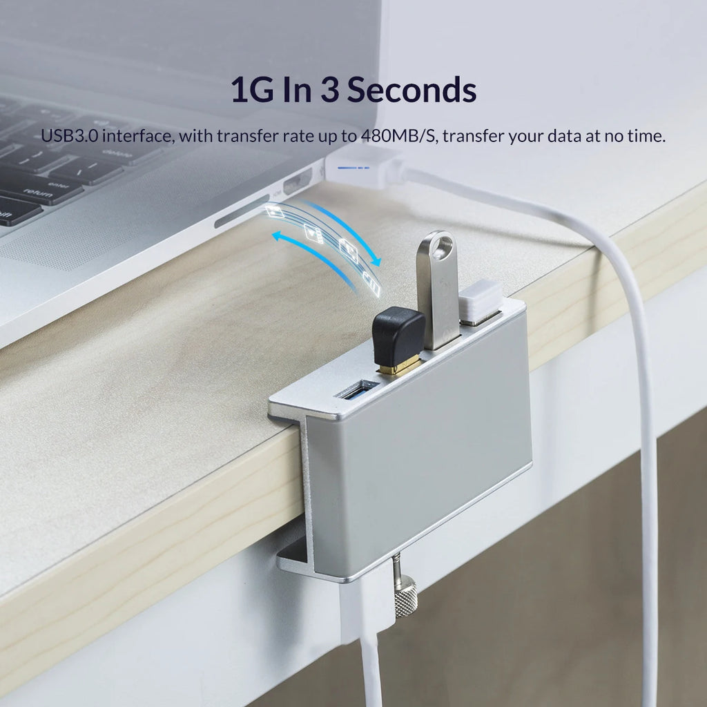 6-Port Clip-On USB 3.0 Hub Docking Station – 5Gbps USB Hub Docking Station HIP