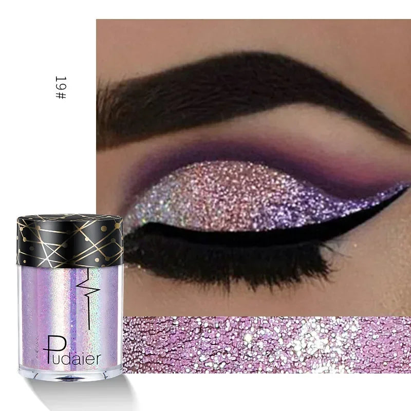 New Glitter Eye Shadow Professional Makeup Monochrome Shining Eyeshadow Sequins Universal Party Cosmetic HIP 19