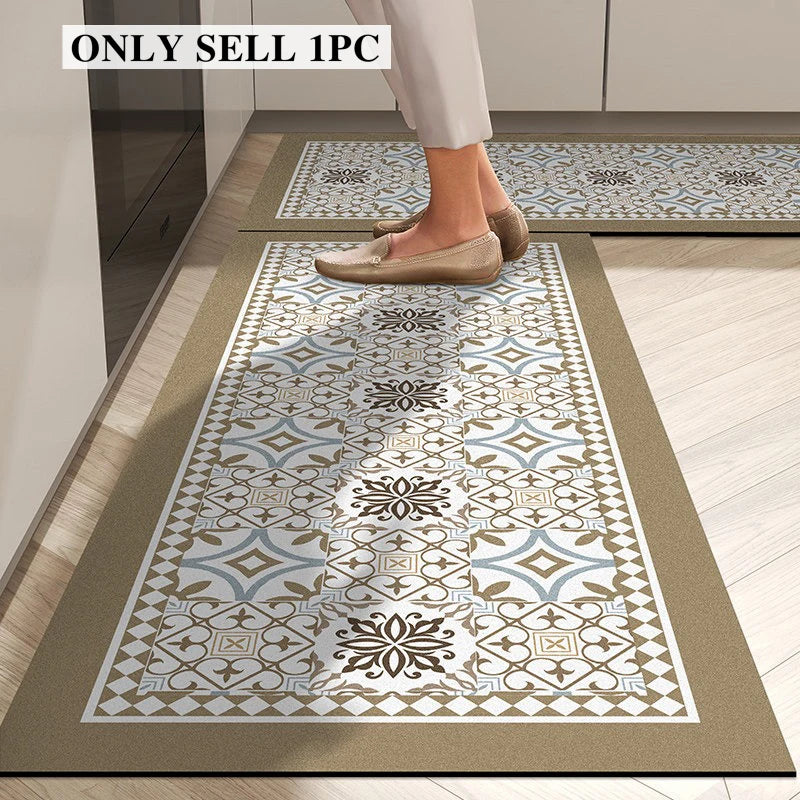 PVC Leather Kitchen Rug – Waterproof Non-Slip Floor Mat Kitchen Floor Mat HIP GU6671-P 1pc 50x120cm