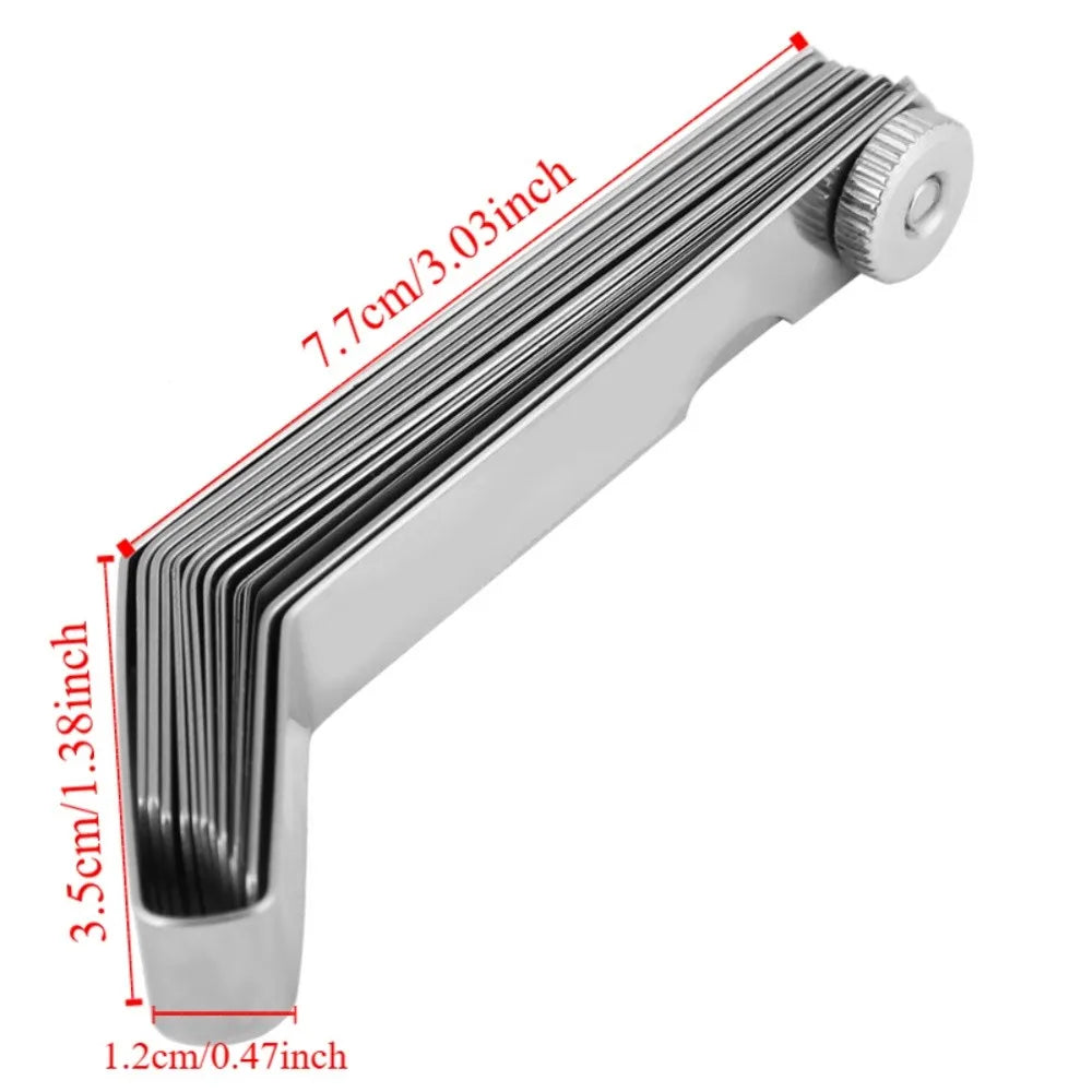 6-Blade Stainless Steel Feeler Gauge Set 0.05–1.00mm Metric Feeler Gauge Set HIP