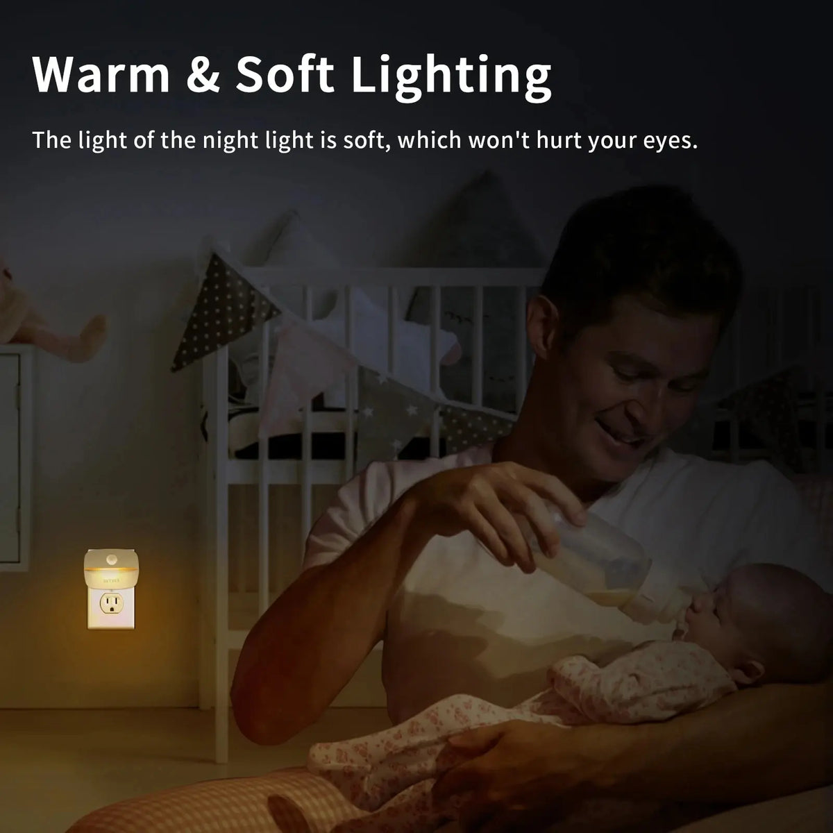 LED Night Light With Motion Sensor Light EU US Plug Socket Lamps Children Night Lights Wireless Wall Bedside Bedroom Night Lamp HIP