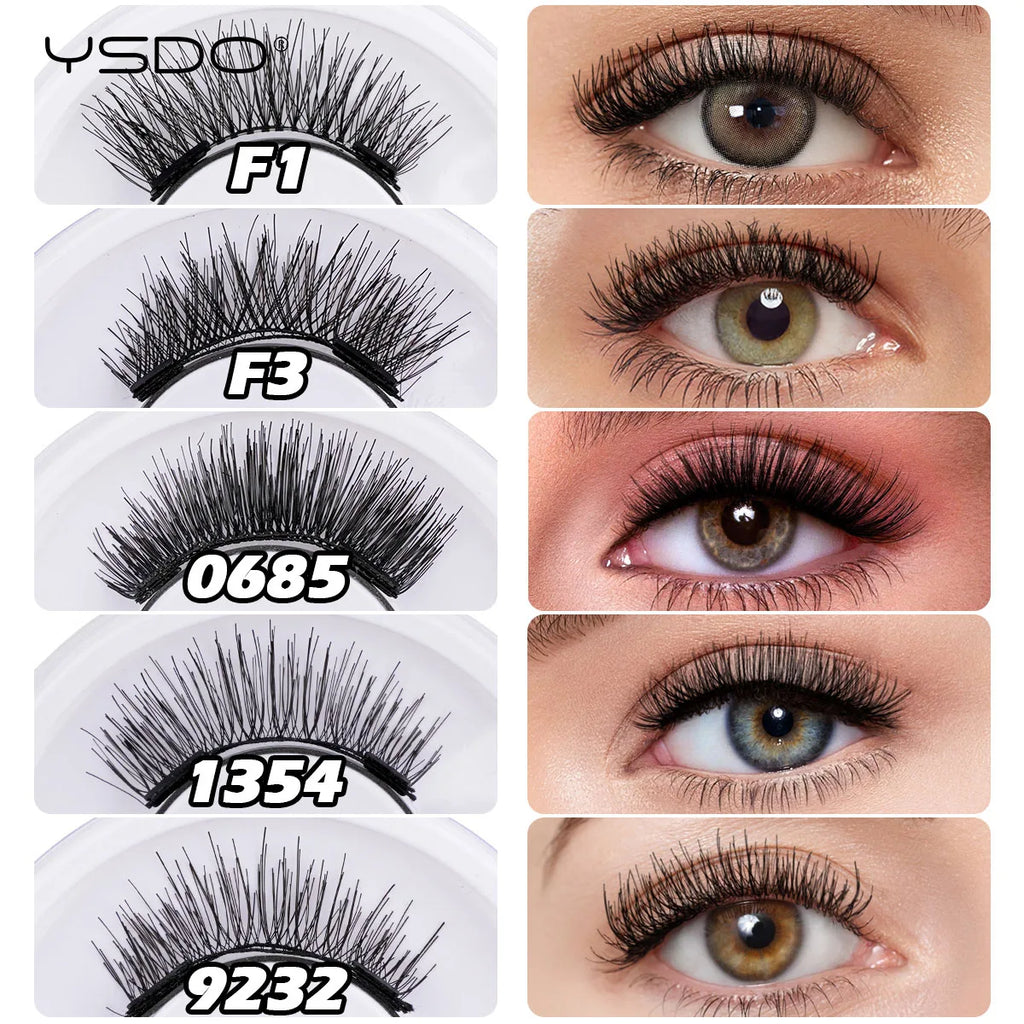 YSDO 5 Pairs/box Magnetic Eyelashes Wholesale Natural Magnetic Eyelashes Reusable 3D Faux Mink Lashes With Tweezers Makeup Tools HIP