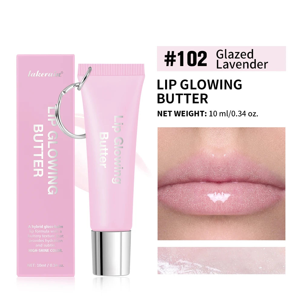 Lip Gloss Lip Oil Plumper Long Lasting Keychain Glowing Butter Moisturizing Pink Nourishing Makeup Care Hydrating Lipstick HIP color 2