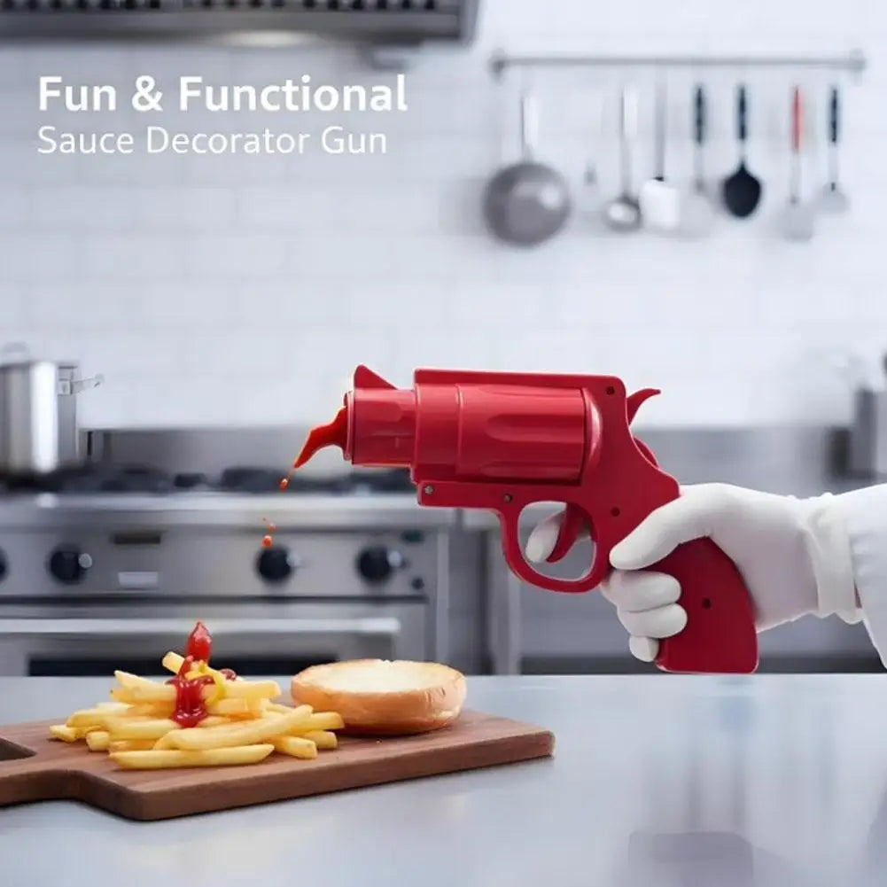 Creative Kitchen Gun Seasoning Bottle Plastic Sauce Bottle Condiment Dispenser Squeeze Sauce Bottle Cooking Baking Tools HIP