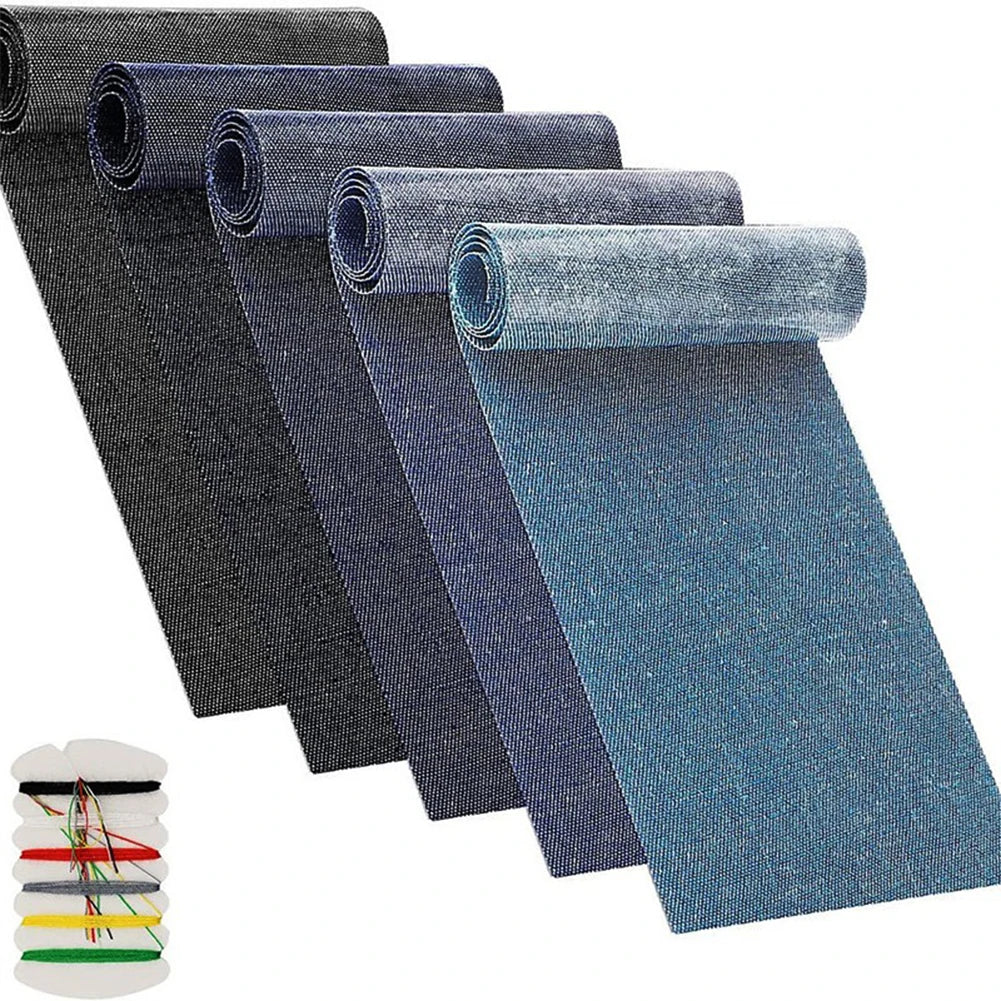 8cm x 51cm Jean Iron on Patches Rectangle Black Blue Patch For Inside and Outside Denim Garment Jacket Hole Repairing Decoration HIP