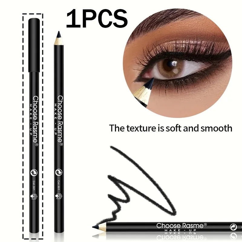1/3Pc High Pigmented Eyeliner Pencil Black Wooden Eyeliner Eyebrow Pencil Hard Refill Smooth Black Long-Lasting Cosmetics Makeup HIP 1PCS