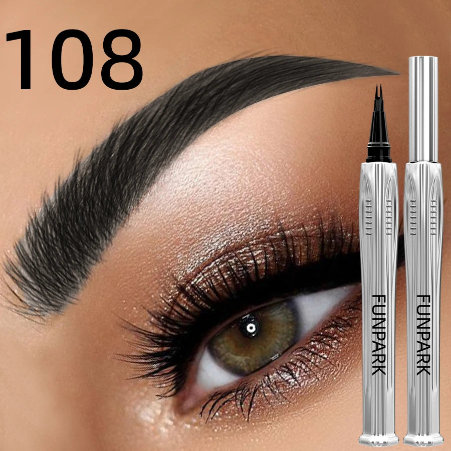 2 Fork Microblading Eyebrow Pencil, Non-Smudged High Pigmented Easy Applying Liquid 8 Colors Eyebrow Pen Makeup Eyeliner Gifts HIP 108