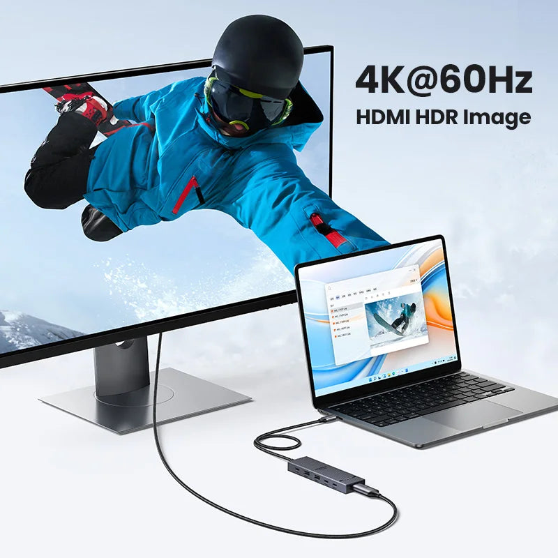UGREEN USB-C Hub 10Gbps 4K60Hz HDMI PD100W 6-in-1 Dock USB-C Docking Hub HIP