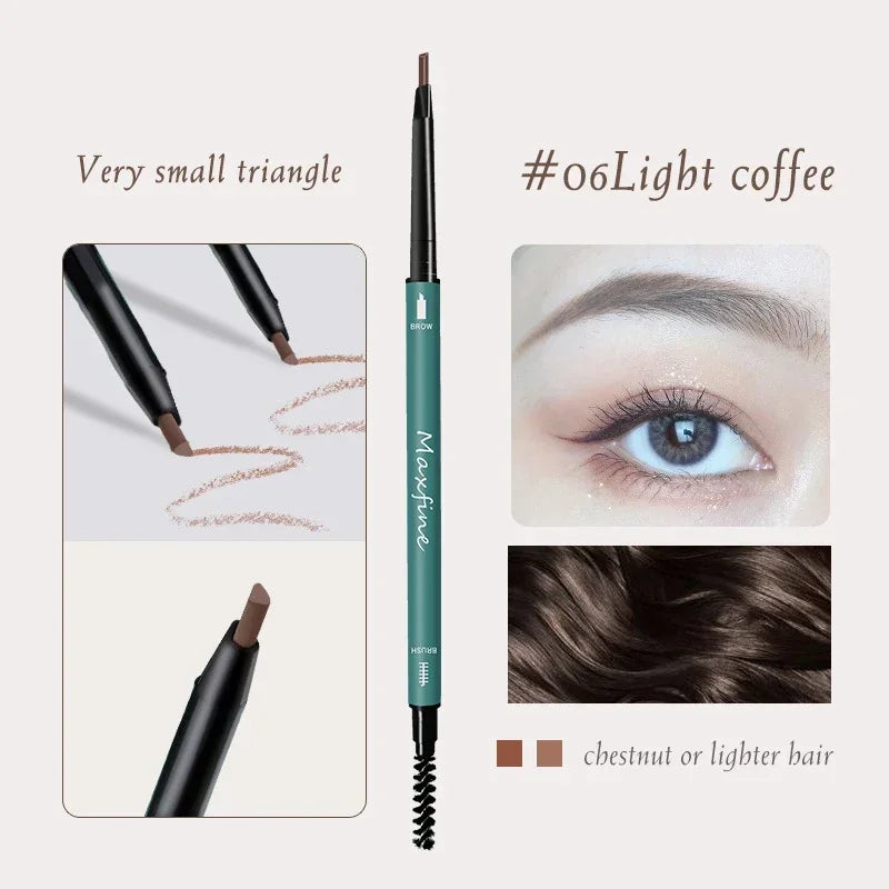 Maxfine Ultra Fine Triangle Eyebrow Pencil Precise Brow Definer Long Lasting Waterproof Morandi Cool Brown Eyebow Makeup 6 Color HIP 06 Light Coffee 1