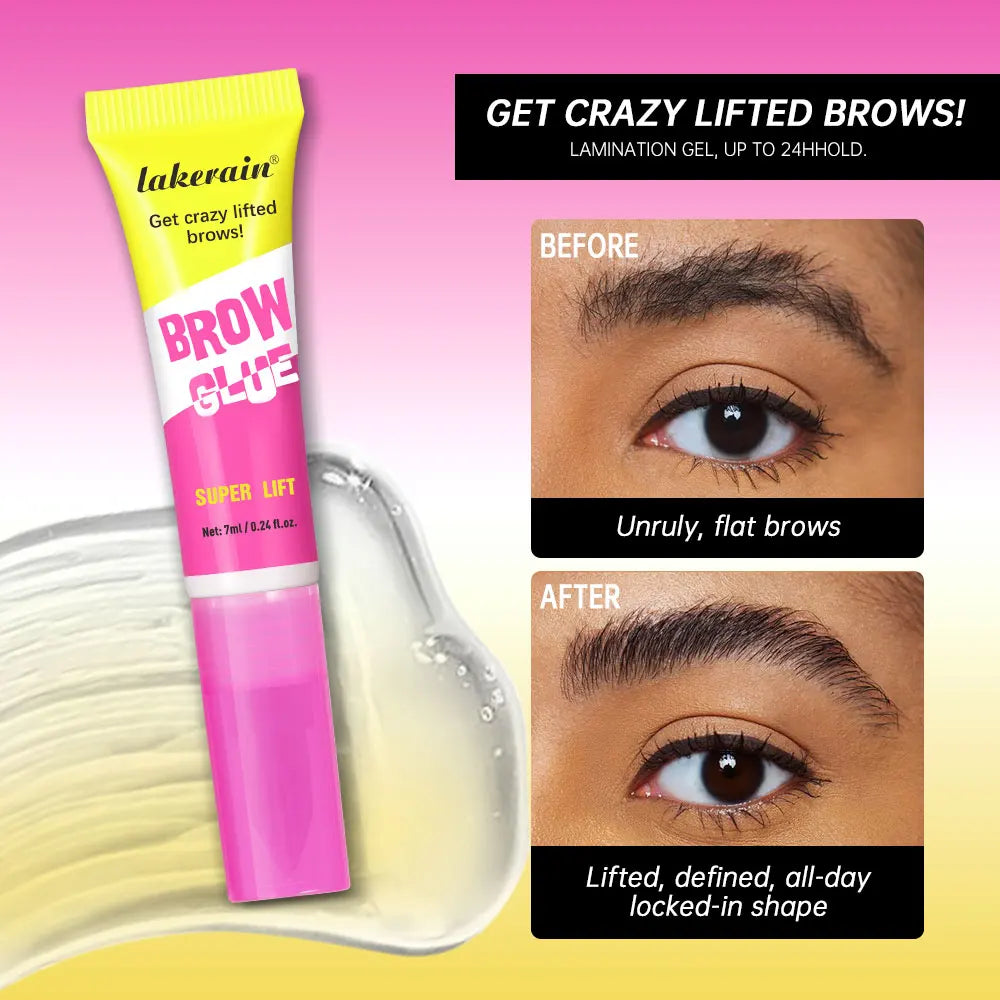 Super Lift Brow Glue Lamination Gel Crazy Lift Brow Long-lasting Strong Hold & Built-In Styling Comb Clear Eyebrow Gel Cosmetics HIP