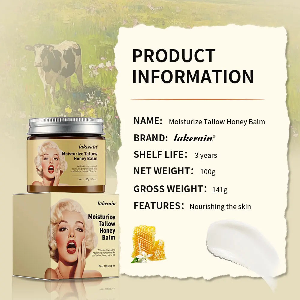 Beef Tallow Face Cream Lasting Moisturizing Soothing Facial Skin Firming Increase Facial Elasticity Nourishing Smooth SkinCare HIP