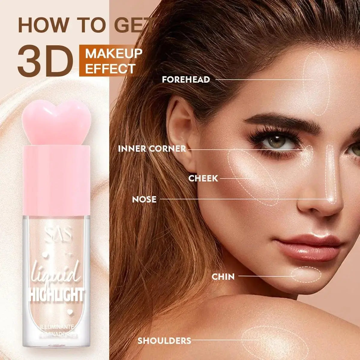 SAS Liquid Highlighter – Shimmer, Contour & Glow Makeup Liquid Highlighter HIP