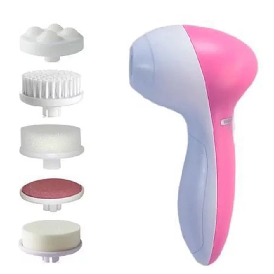 5-in-1 Electric Facial Cleansing Brush & Skin Massager | AXH Facial Cleansing Device HIP pink