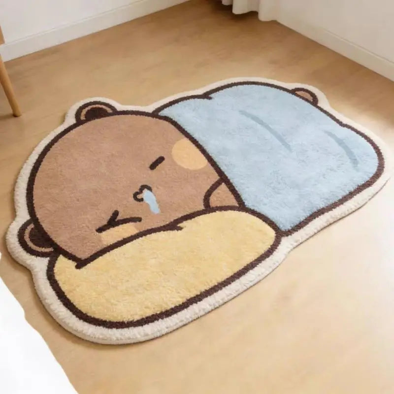 Panda Bubu & Dudu Plush Cartoon Rug – Bedroom & Living Room Cartoon Plush Rug HIP