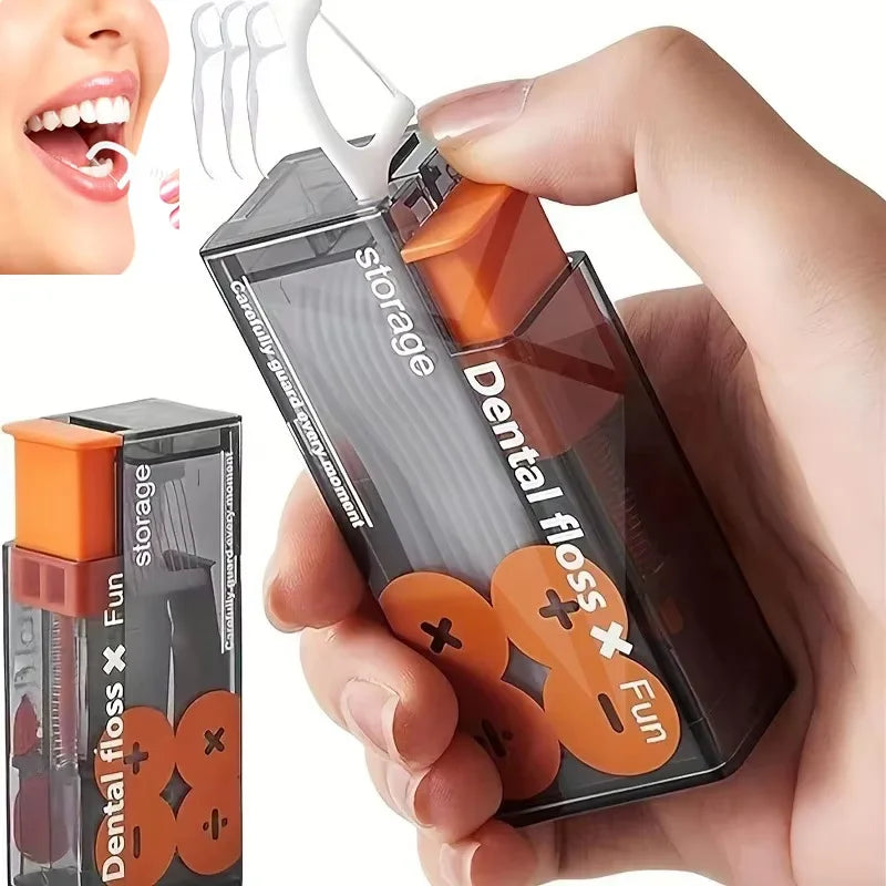 Automatic Dental Floss Storage Box Pop-Up Dental Floss Dispenser With 10Pcs Floss Dental Oral Hygiene Care Portable HIP