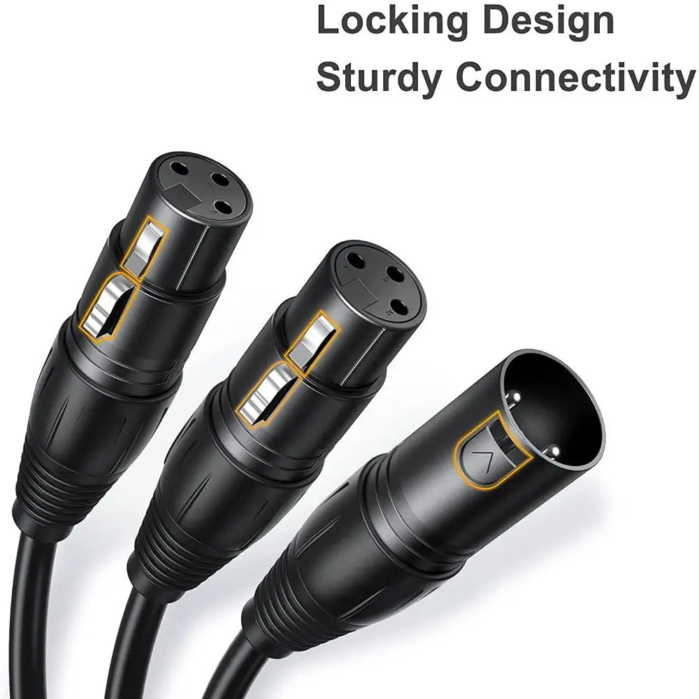 50cm XLR Y-Splitter Cable – 1 Male to 2 Female Balanced Mic XLR Splitter Cable HIP