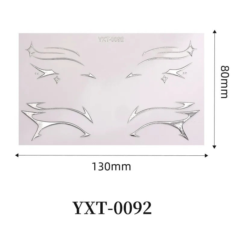 Silver Cosplay Eyelashes Eye Wing Tattoo Eyeliner Sticker Metal Facial Sticker Self Adhesive Face Decor Moon Star Tattoo Makeup HIP 0092