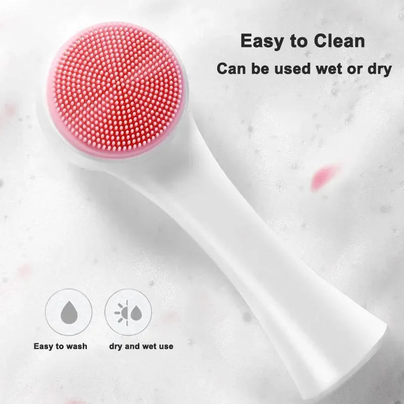 Double-Sided Silicone Facial Cleansing Brush – Deep Pore Care Facial Cleansing Brush HIP