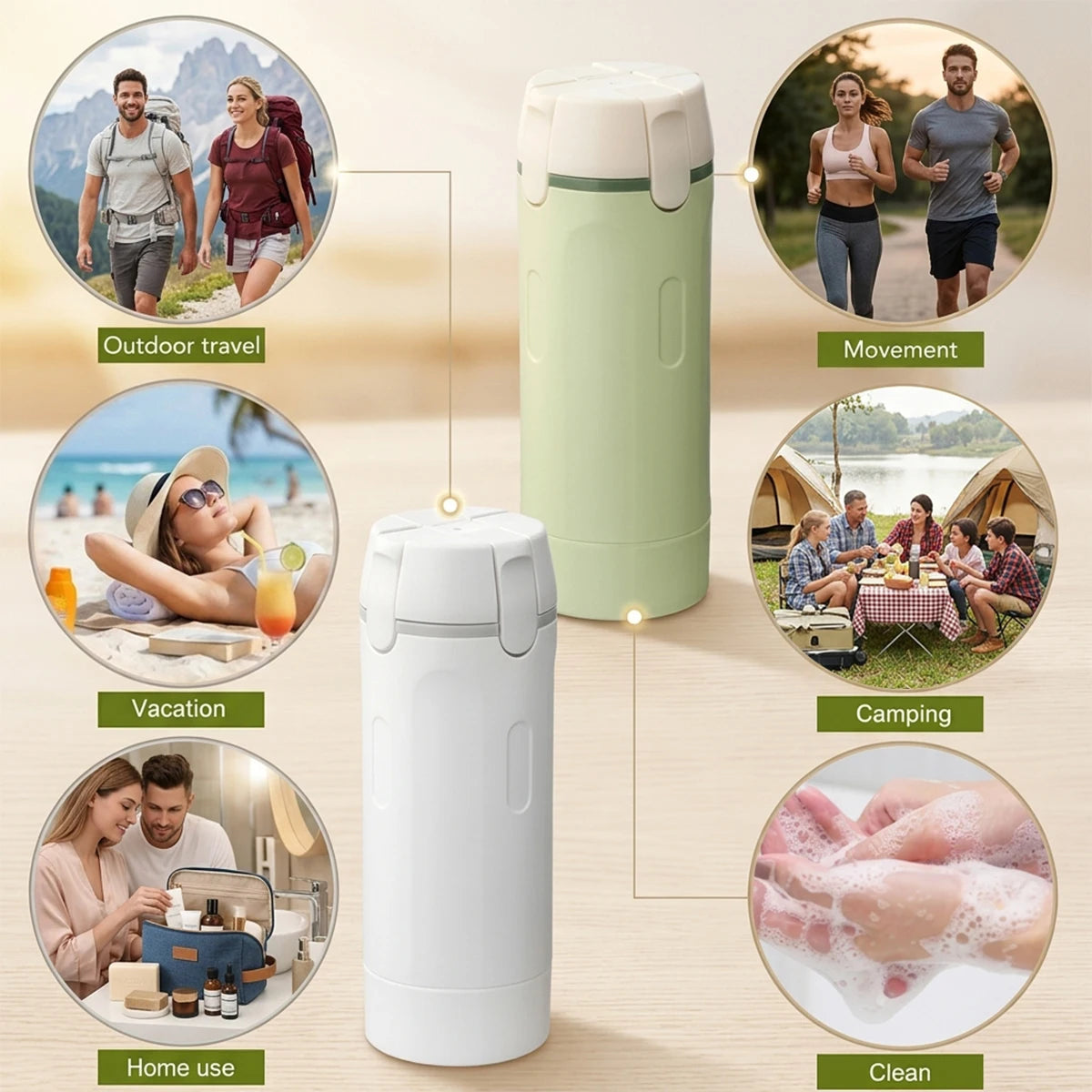 4-in-1 Leakproof Travel Dispenser Bottles – 120ml Refillable Travel Dispenser Bottles HIP